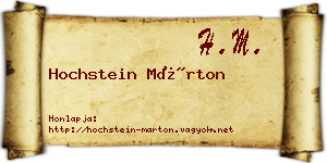 Hochstein Márton névjegykártya